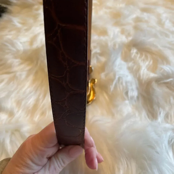 MOTION East Vintage Brown Leather Reptile Belt Size M/L - Picture 5 of 9